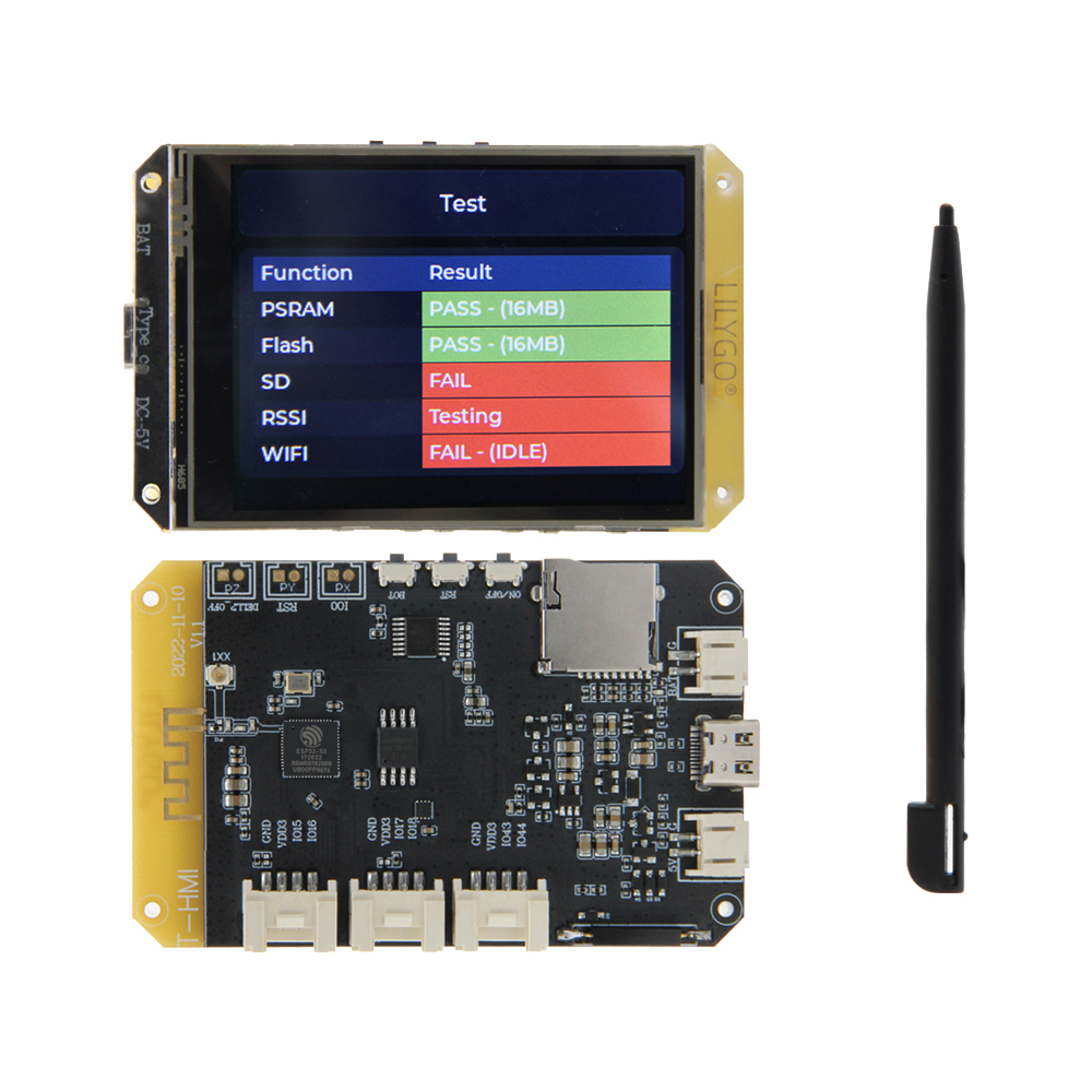 Ttgo Tdisplay - บอร์ดพัฒนา TTGO T-HMI ESP32-S3 พร้อมจอสัมผัส LCD