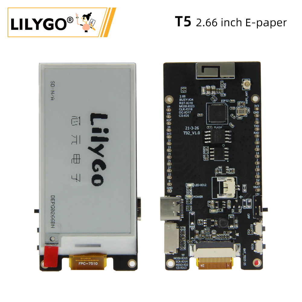 Ttgo Tdisplay - LILYGO® TTGO T5 2.66-Inch E-Paper 2.66นิ้ว