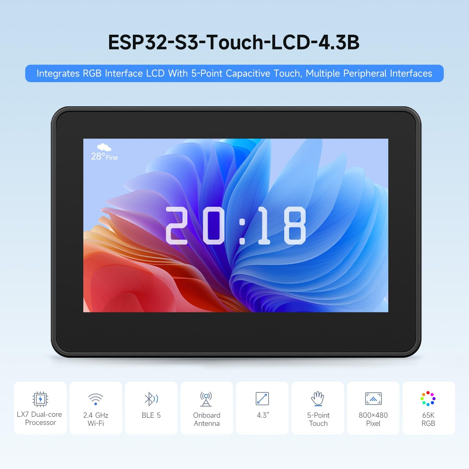 Waveshare ESP32-S3 4.3 นิ้ว IP - Lolin S3 บทวิจารณ์และราคา
