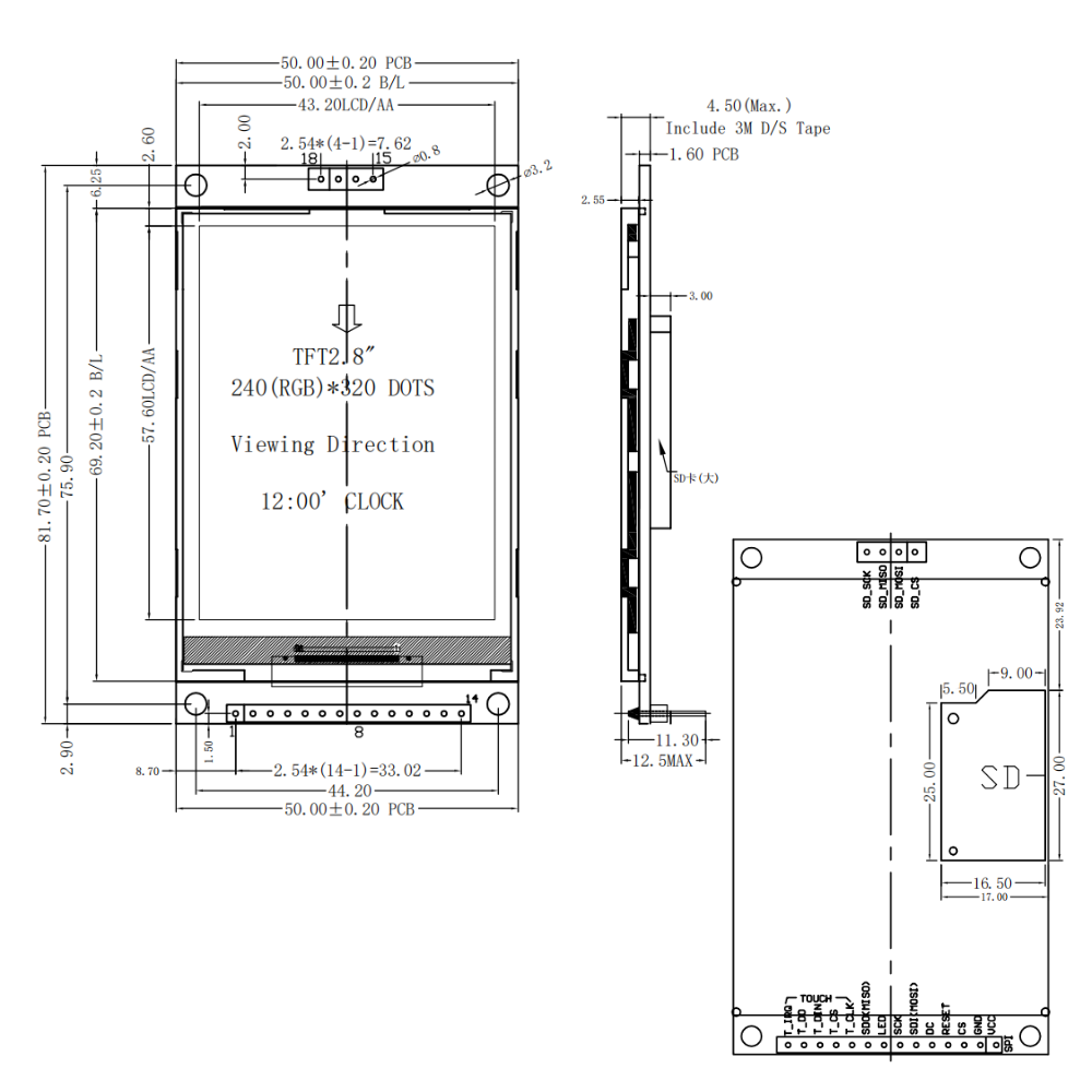 2.8 นิ้วจอแสดงผล TFT LCD โมดูล - Esp32 S3 Devkitc 1 บทวิจารณ์และราคา